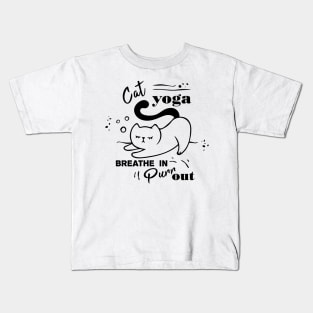 Funny cat yoga quote Kids T-Shirt